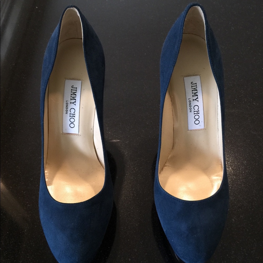 Jimmy Choo Suede Teal Pumps